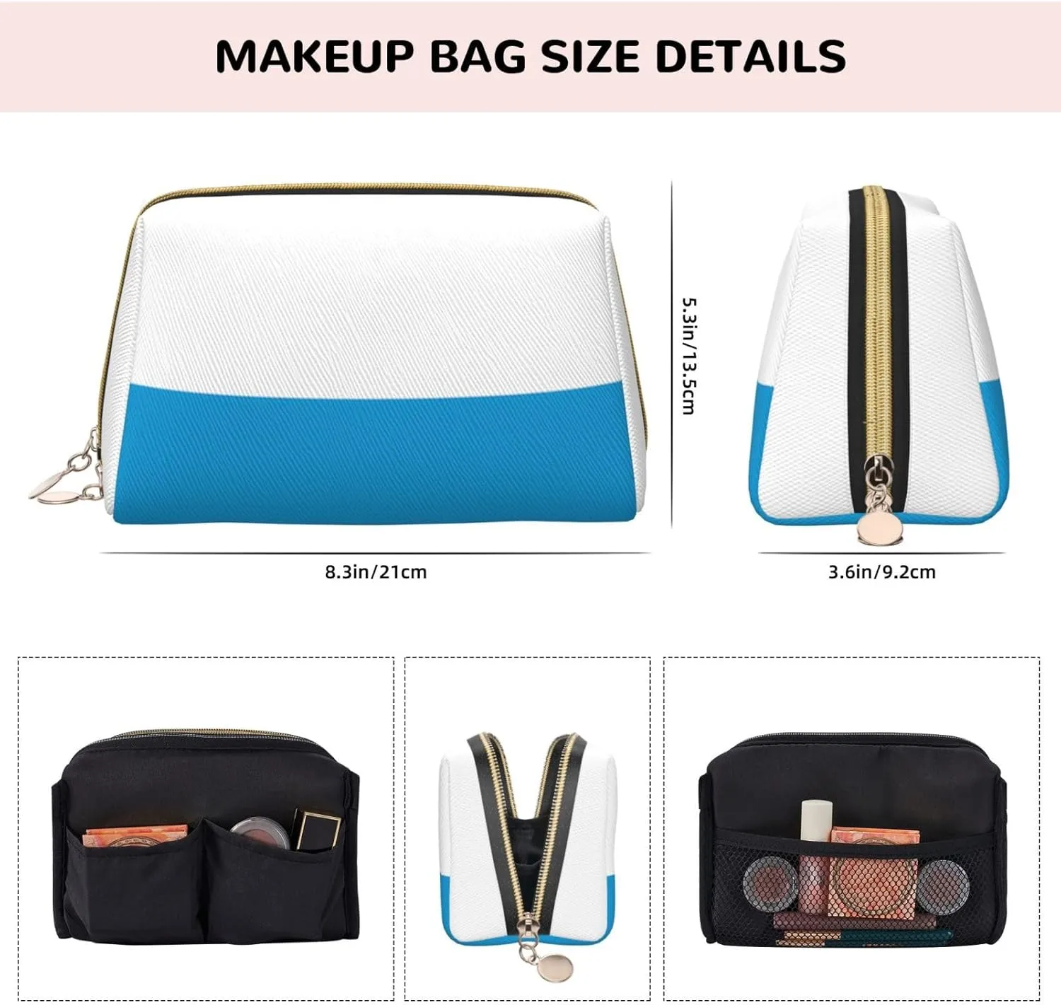 The Bavarian Flagmakeup Bag Organizer,Toiletry Cosmetic Bag,Zipper Pouch Brushes Storage Case(Large)