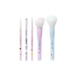 The Crème Shop Pastel Makeup Brush Set Ultra-Soft Synthetic Brushes for Precise Application, Easy to Wash, Versatile for Shading, Blending, Detailing (Set of 5)