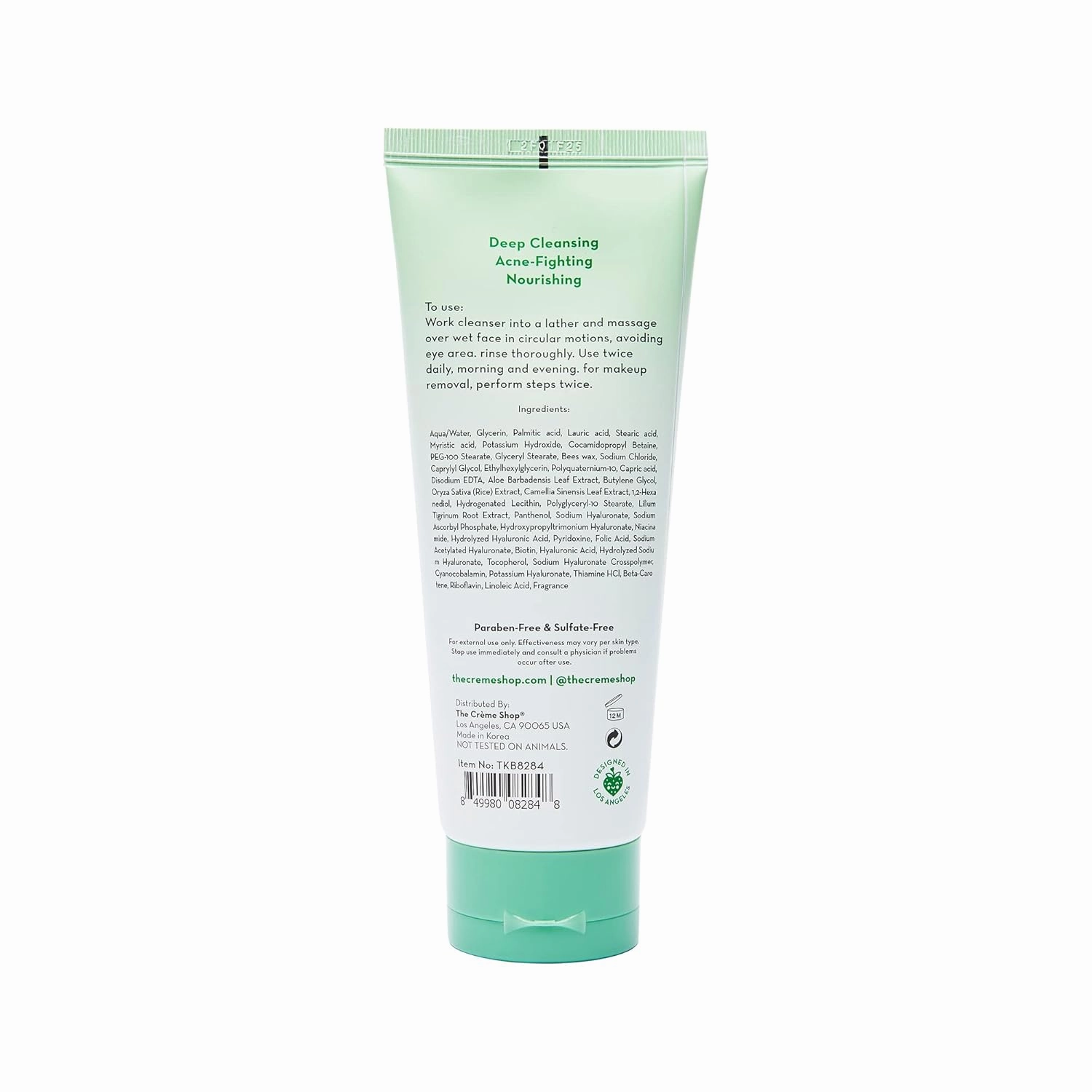 The Crème Shop Korean Skincare Double Cleanse 2-In-1 Green Tea Face Wash, Brightening Treatment, Acne Treatment, Calms Redness, Cleanses Pores, Makeup Remover & Facial Cleanser