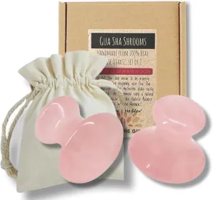 This Hippie Girl Gua Sha Mushroom Set, Jaw Sculpting Tools, Rose Quartz Facial Toning and Yoga Sculpt Massage Tool, 2 Gua Sha Mushrooms for Skin and Facial Treatment, Facecare Tools