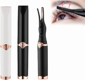 Tinkerblush Electric Heated Eyelash Curler, 2pcs, Black, ABS Material, 60-80C, USB Charging, 3 Temperature Modes