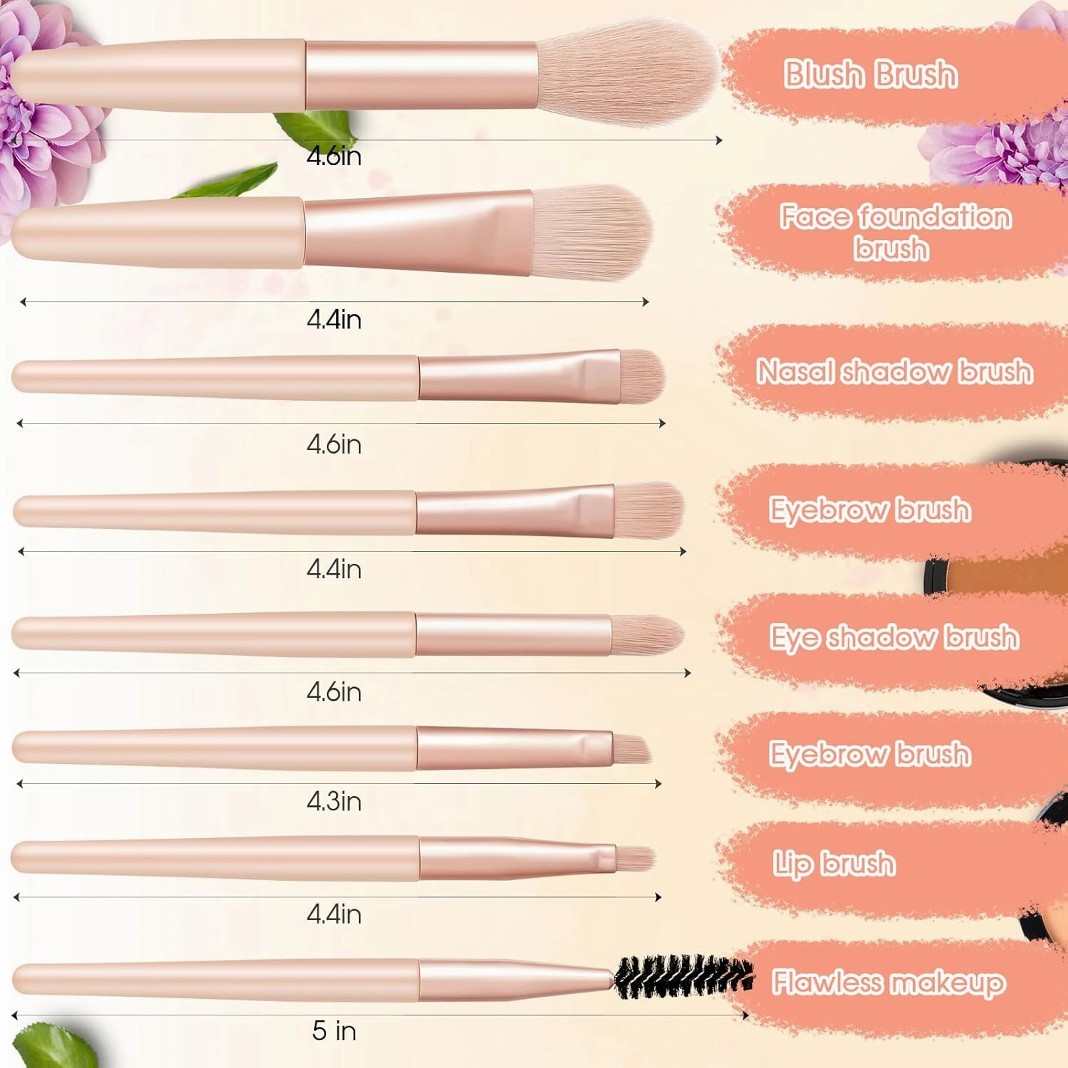 Tioncy 12 Sets Travel Makeup Brush Set Bulk Brushes Bag Bridesmaid Gift Synthetic Fibre Face Make up Brushes Angled Blush Brush for Wedding Bridal Shower Favors Bachelorette Party Gift(Ivory Beige)