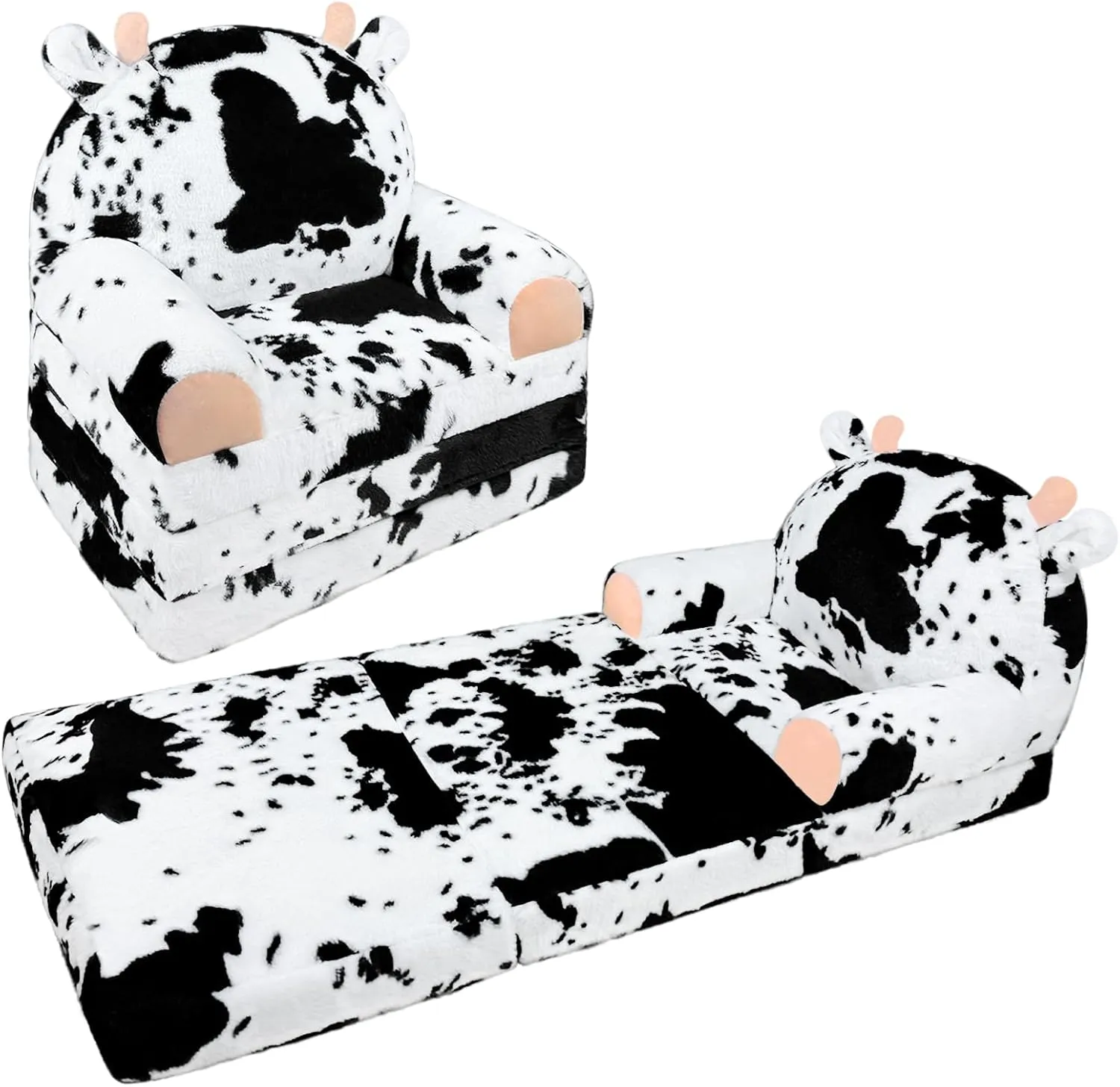 Toddler Chair Plush with Removable Cover, Kids Sofa Bed to Lounger, Comfy Kids Couch for Kids over 18 Months, Toddler Recliners for kids