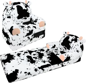 Toddler Chair Plush with Removable Cover, Kids Sofa Bed to Lounger, Comfy Kids Couch for Kids over 18 Months, Toddler Recliners for kids