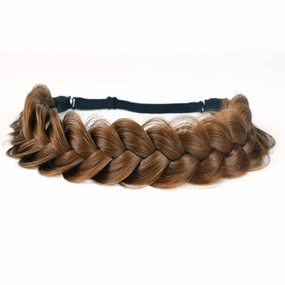 TOECWEGR Synthetic Hair Braided Headband Classic Wide Strands Wedding Disorderly Fluffy Braids Wig Band Women Beauty Accessory