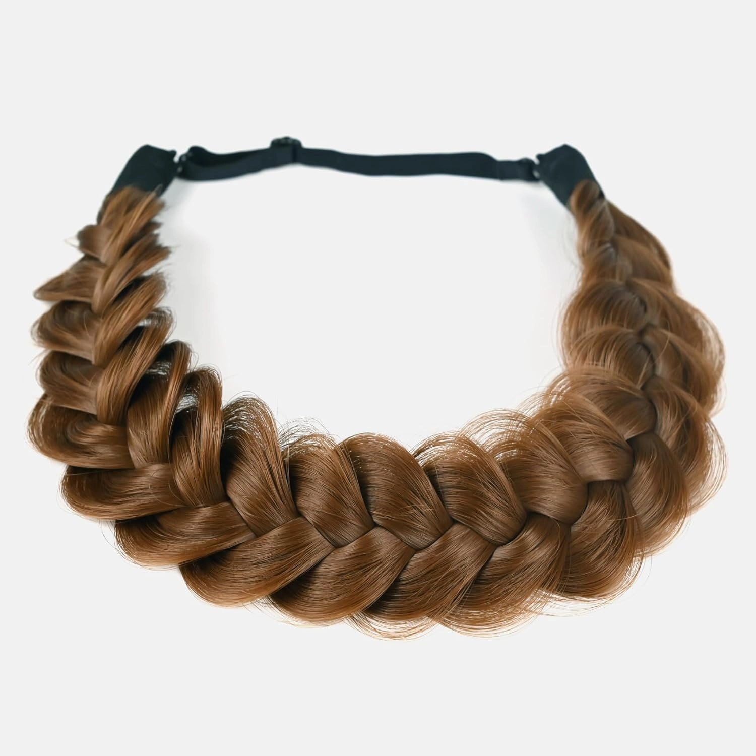 TOECWEGR Synthetic Hair Braided Headband Classic Wide Strands Wedding Disorderly Fluffy Braids Wig Band Women Beauty Accessory