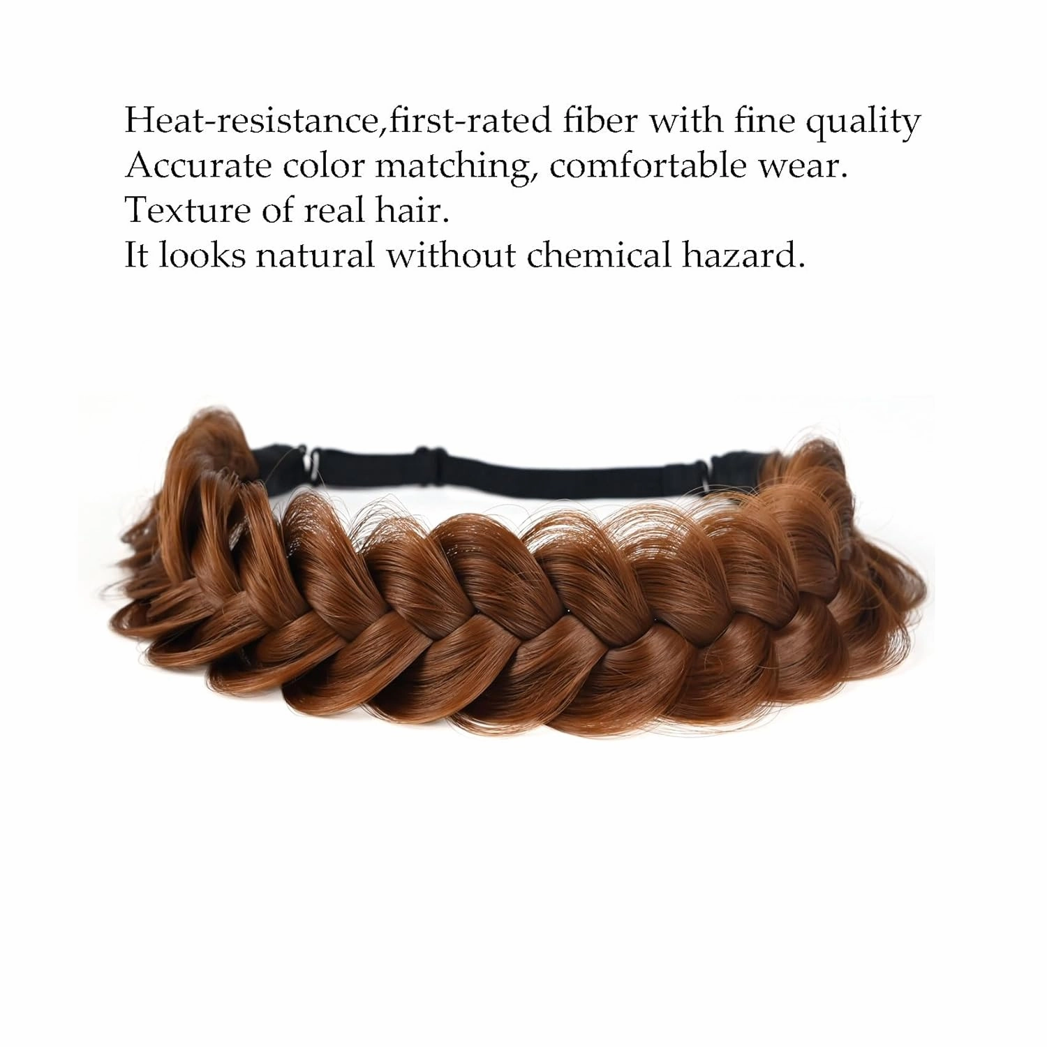 TOECWEGR Synthetic Hair Braided Headband Classic Wide Strands Wedding Disorderly Fluffy Braids Wig Band Women Beauty Accessory
