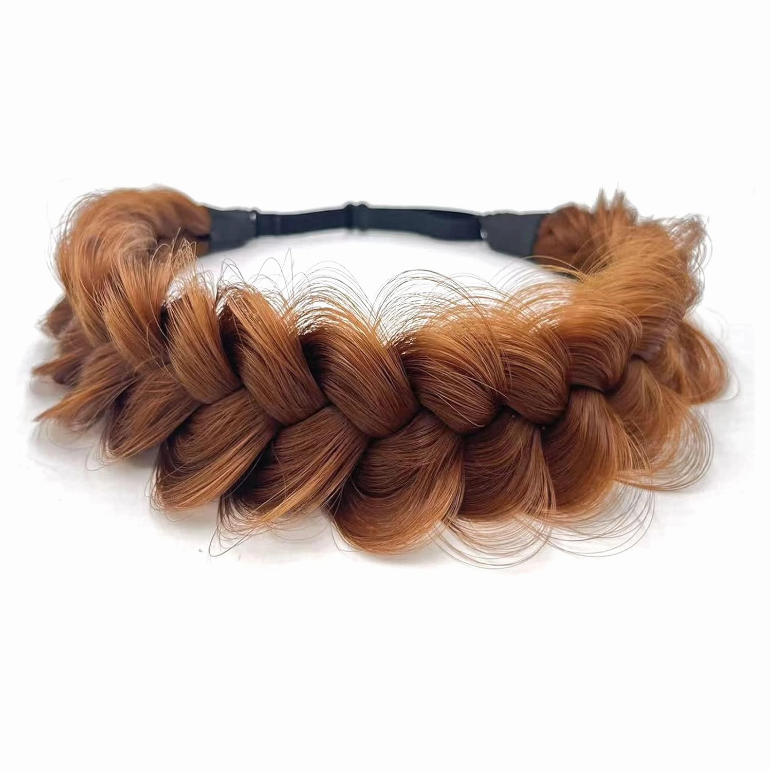 TOECWEGR Synthetic Hair Braided Headband Classic Wide Strands Wedding Disorderly Fluffy Braids Wig Band Women Beauty Accessory