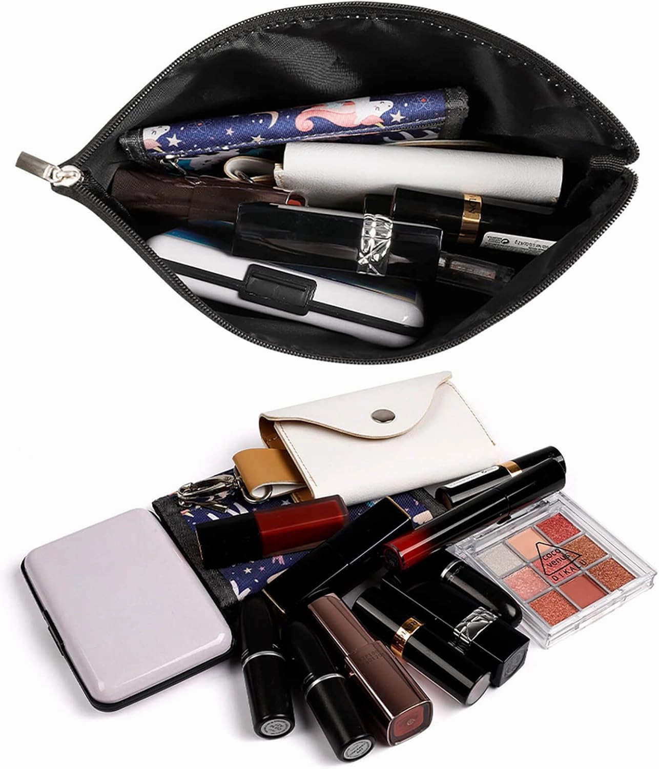 Toiletry Bag for Women Black Haunted Mansion Cosmetic Bag Portable Capacity Travel Makeup Bags with Zipper Lightweight Cute Beauty Makeup Organizer for Traveling, Accessories, Essentials