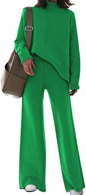 TOLENY Women's 2 Piece Lounge Sets Pullover Sweater and Wide Leg Pants Tracksuit Outfits