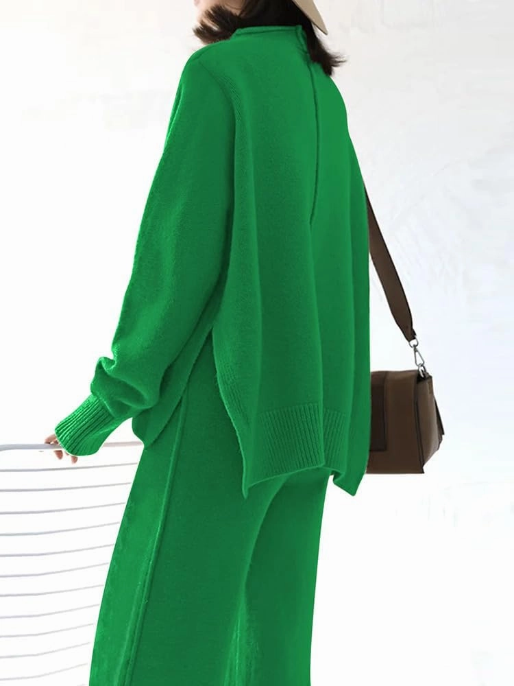 TOLENY Women's 2 Piece Lounge Sets Pullover Sweater and Wide Leg Pants Tracksuit Outfits