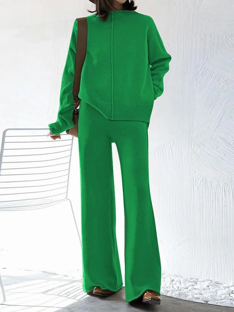 TOLENY Women's 2 Piece Lounge Sets Pullover Sweater and Wide Leg Pants Tracksuit Outfits