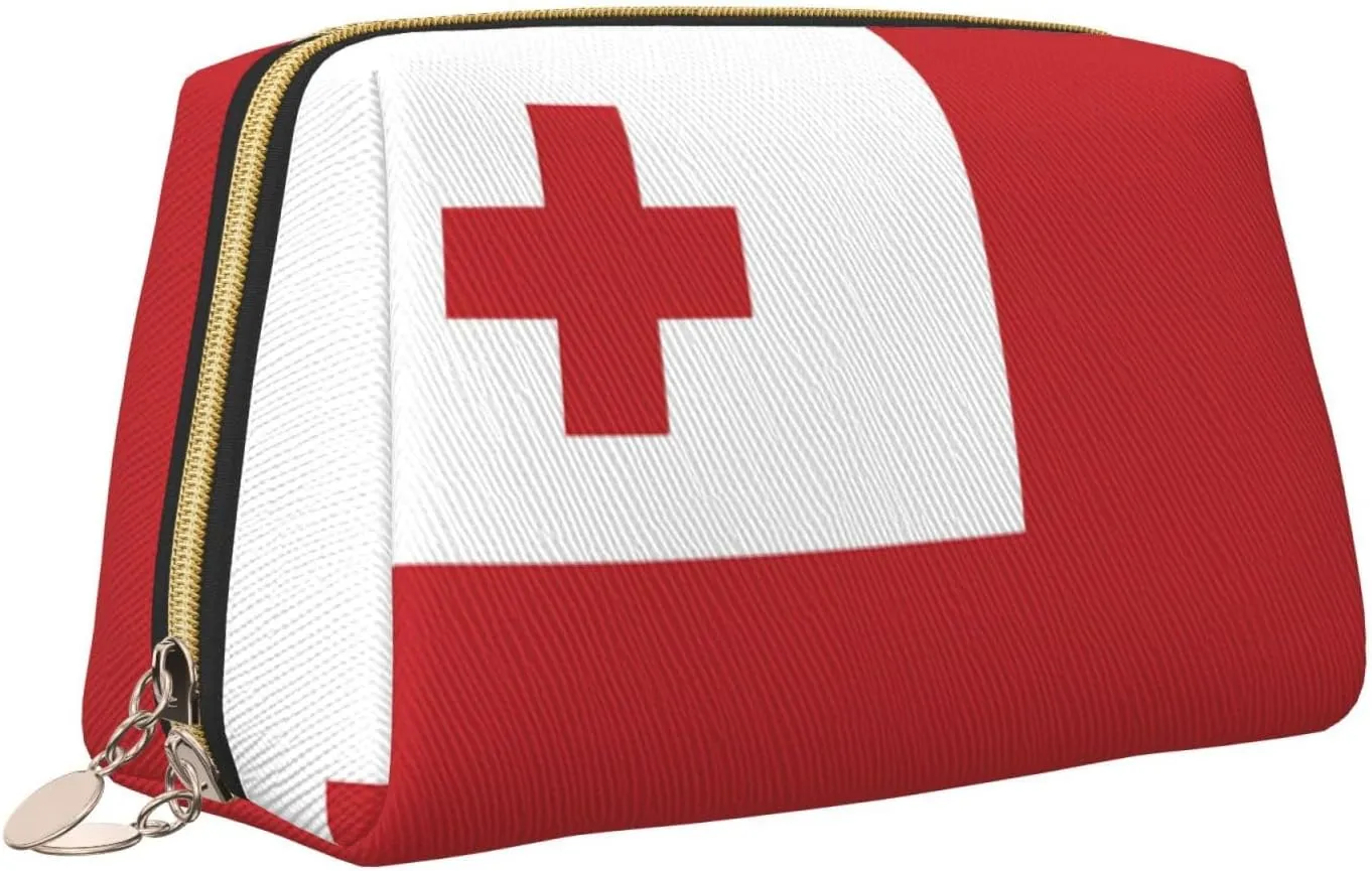 Tonga Flagmakeup Bag Organizer,Toiletry Cosmetic Bag,Zipper Pouch Brushes Storage Case(Large), CMC-11878