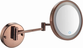 Touch Dimming Switch Makeup Mirror with Lights and 10X Magnification, LED Wall Mounted Vanity Mirror, Rotable Extendable Shaving Mirror,Silver,Plug in(Rose Gold,Hardwired)