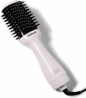 Trademark Beauty Hair Dryer Brush in One, Blow Dryer Brush, Wet and Dry Hair, Anti-Frizz Ions, Smooths, Ceramic, Creates Volume, All Hair Types - White