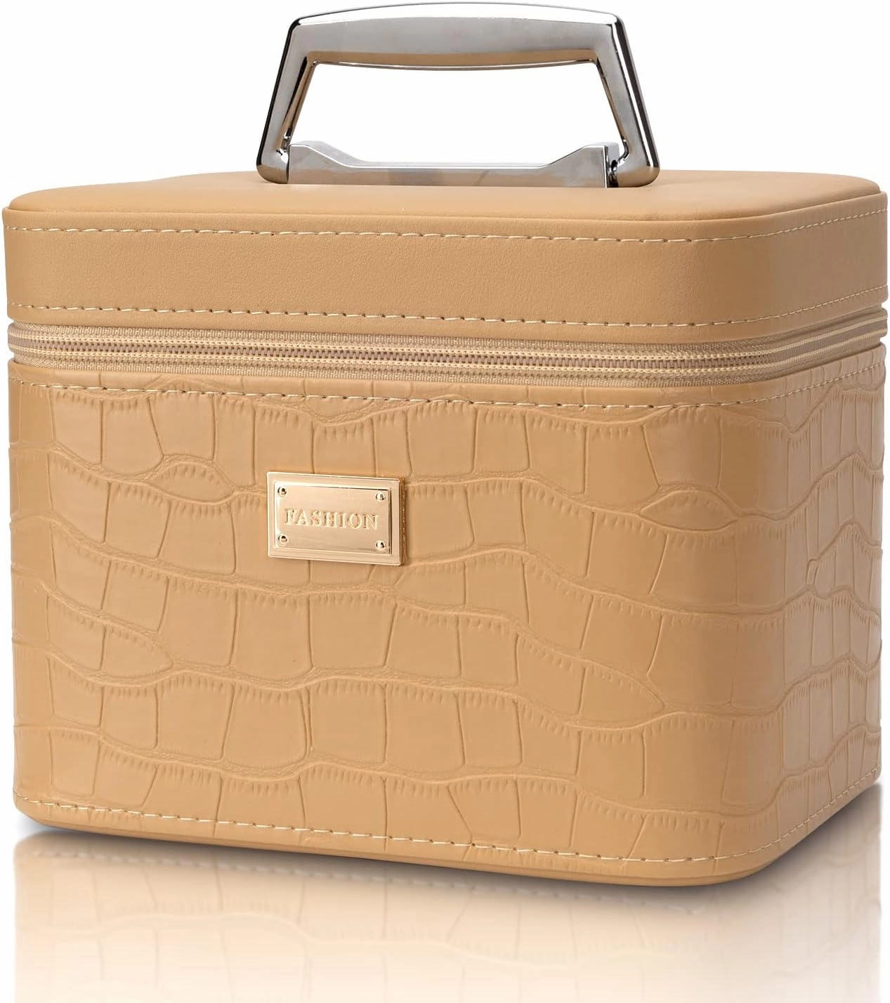 Train case makeup box, Big begie makeup box organizer, Large capacity cosmetic box organizer,Professional train case make up box for women adults.