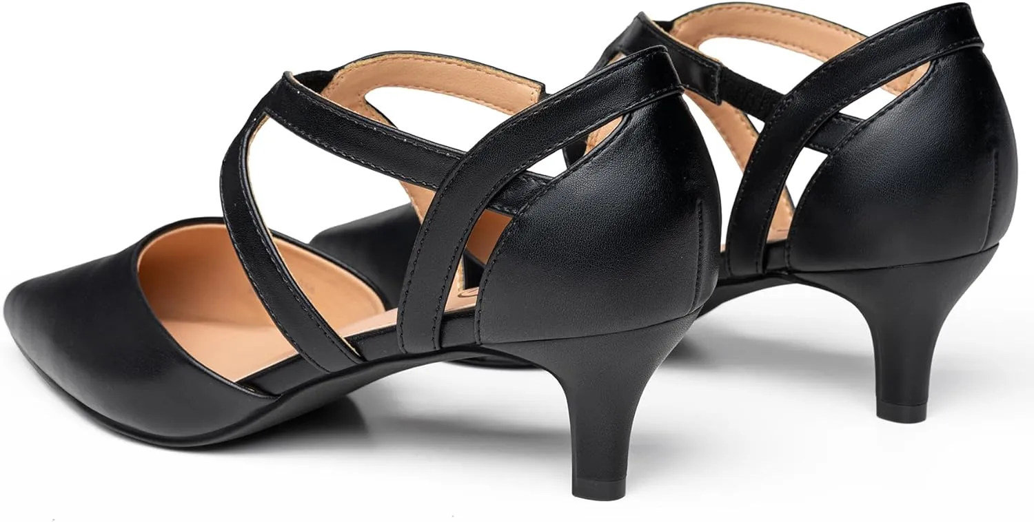 Trary Women's Low Heels Pumps Dress Pointed Toe Comfortable Work Office Pumps Shoes