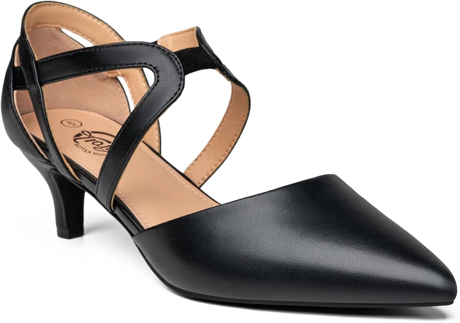 Trary Women's Low Heels Pumps Dress Pointed Toe Comfortable Work Office Pumps Shoes