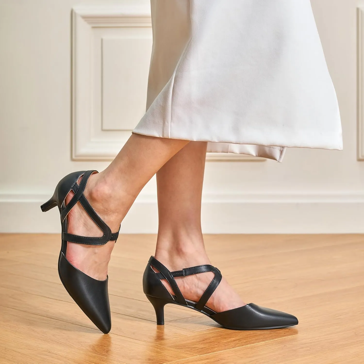 Trary Women's Low Heels Pumps Dress Pointed Toe Comfortable Work Office Pumps Shoes