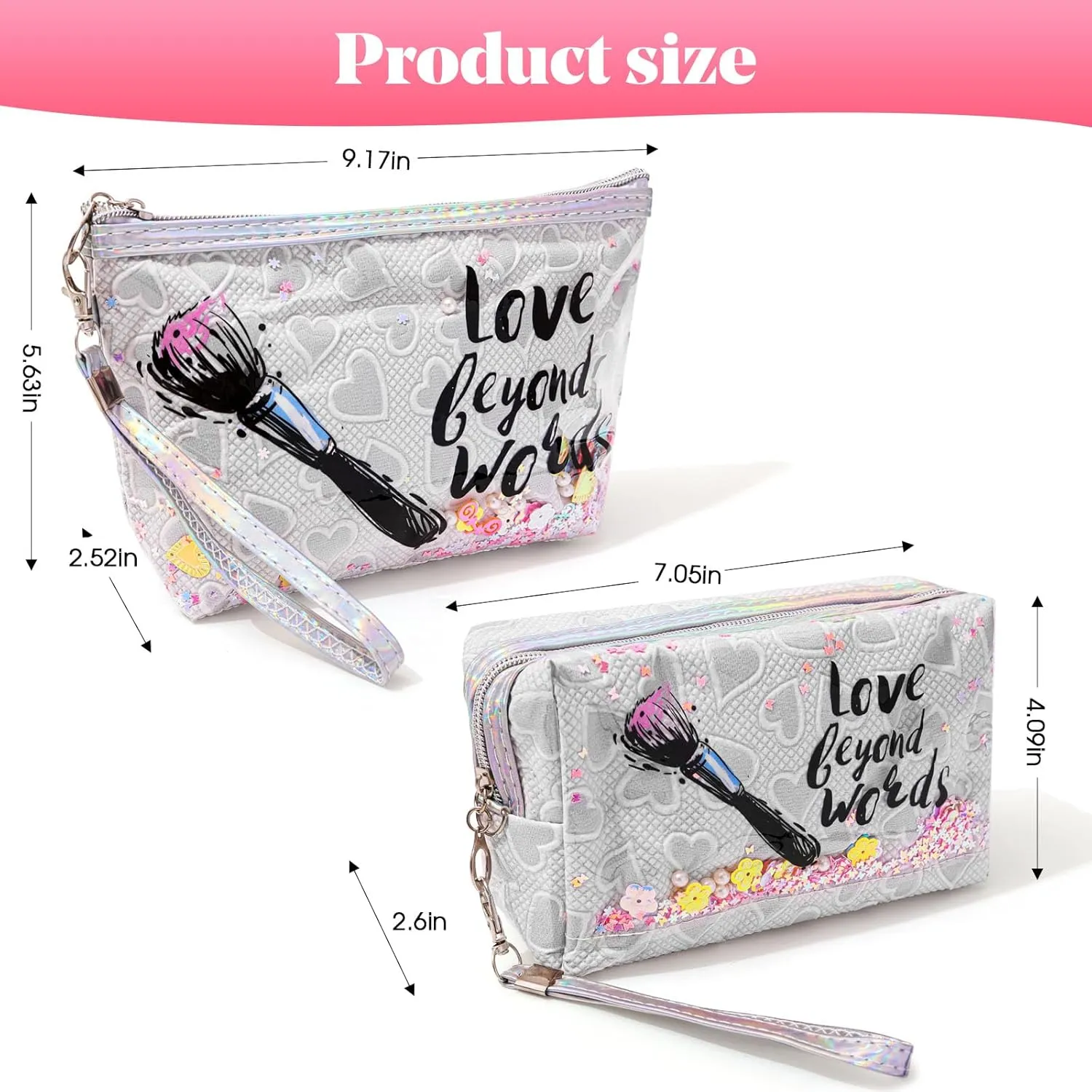 Travel Makeup Bag,Portable Cosmetic Bag, Large Capacity Travel Cosmetic Case Organizer, For Women Toiletry Bag With Zipper And HandleAB24 4 PACK
