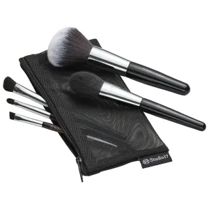 Travel Makeup Brush Set 5 Pcs| Essential Face & Eye Makeup Brush Set | Portable Makeup Brush Set for Travel | Makeup Pouch & Brush Cover Included
