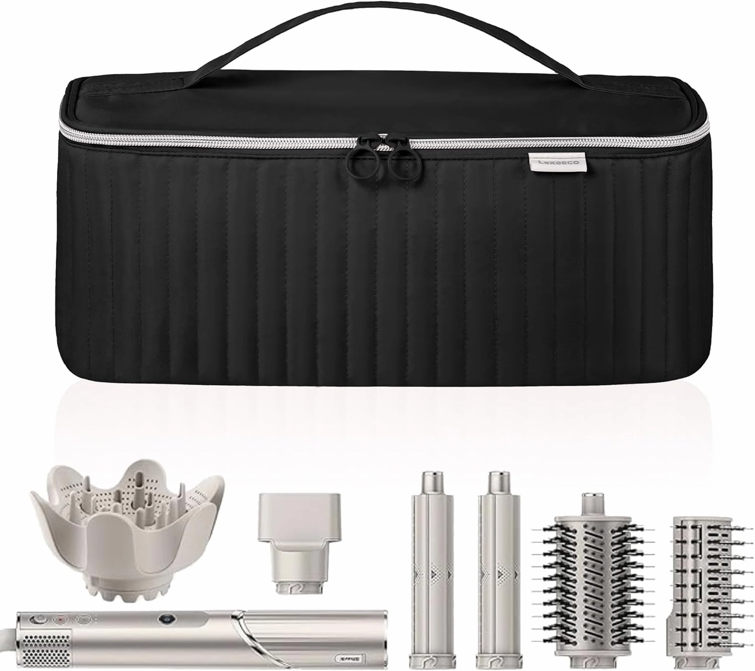 Travel Carrying Case for Hair Dryer Shark Flexstyle Dyson Airwrap Brush Hair Accessories Tools Storage Bag for Revlon Hairdryer Styler Organizer (Black)