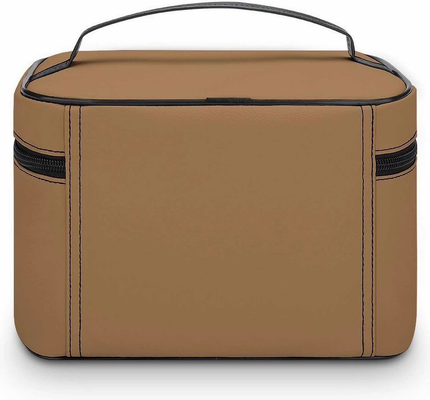 Travel Makeup Bag, Minimalist Solid Brown Cosmetic Bags for Women Large Capacity Waterproof Toiletry Bag Make up Organizer