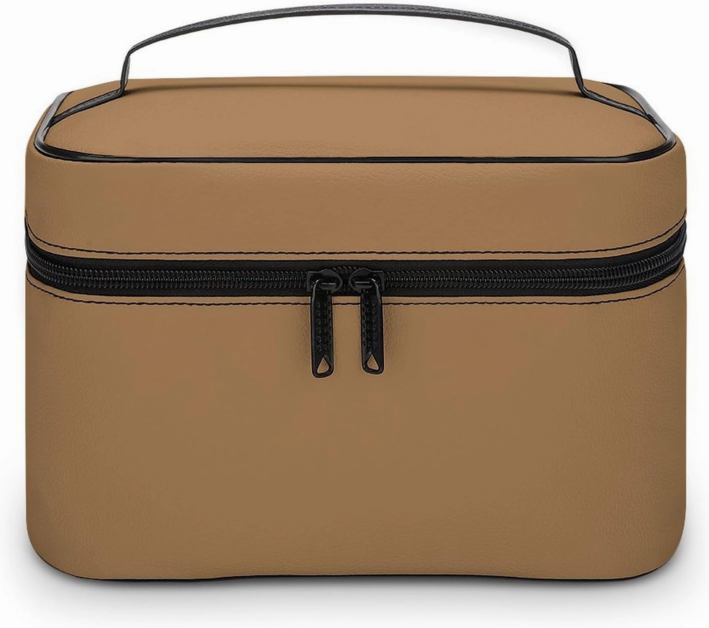Travel Makeup Bag, Minimalist Solid Brown Cosmetic Bags for Women Large Capacity Waterproof Toiletry Bag Make up Organizer
