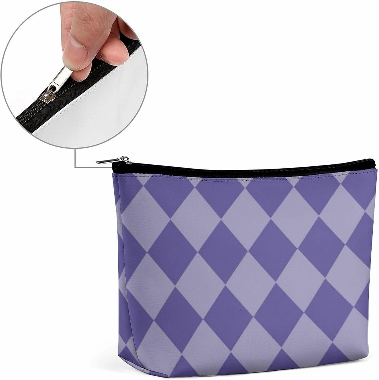 Travel Makeup Bag, Purple Diamond Cosmetic Bags for Women Large Capacity Waterproof Toiletry Pouch Make up Organizer