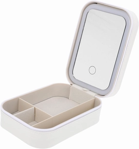 Travel Makeup Case with Lighted Mirror Small Makeup Organizer for Outdoor Use Durable Faux Bright Illumination for Easy Application for