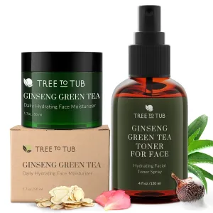 Tree To Tub Hydrating Face Moisturize and Deep Calming Toner Spray for Sensitive Skin - Water-Based Hyaluronic Acid, Vitamin C & E, Organic Aloe, Green Tea, Natural Ginseng for Dry & Sensitive Skin an