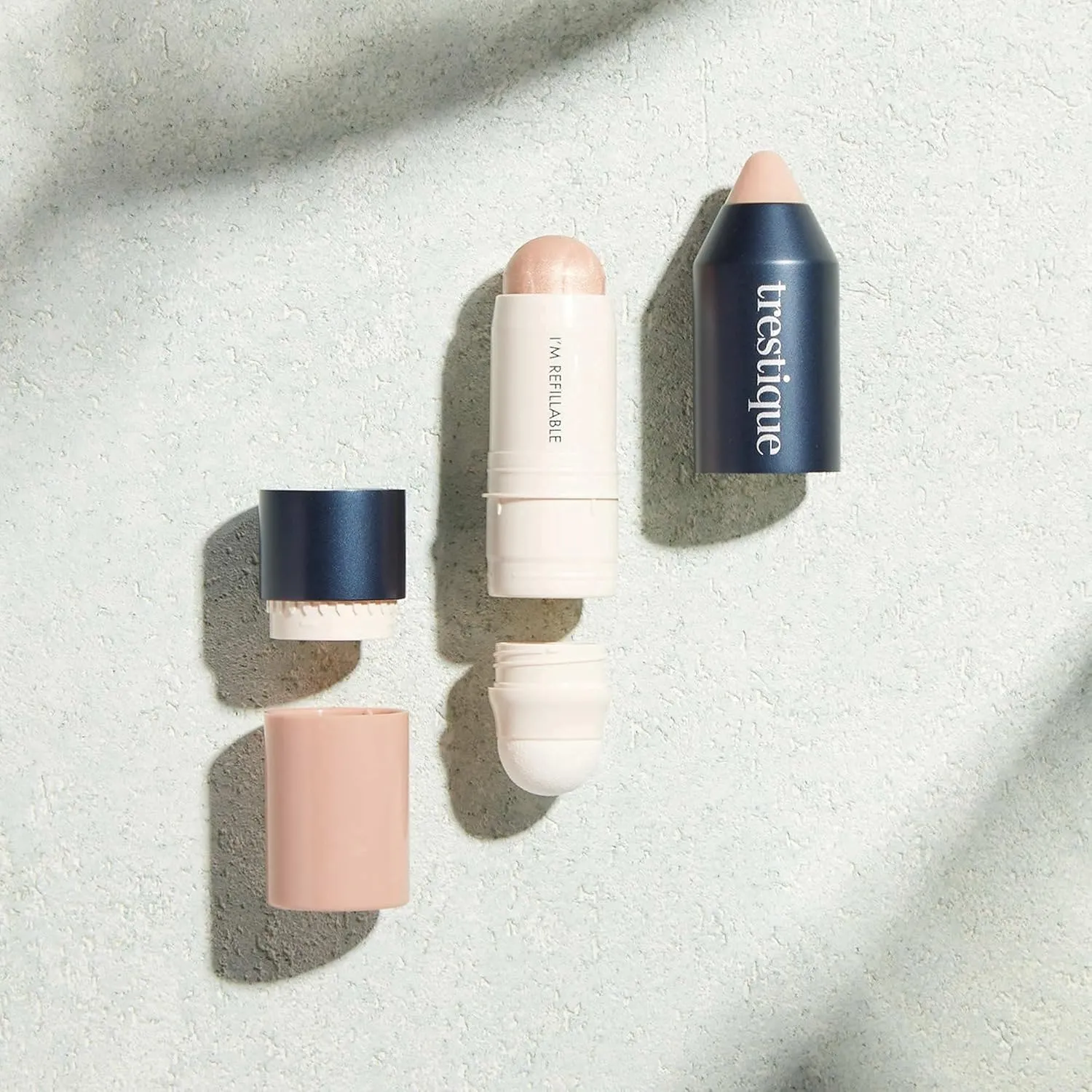 trestique Highlight Stick, Illuminator Makeup For Face, Highlighter Makeup Stick, Face Highlighter Bronzer - Refillable