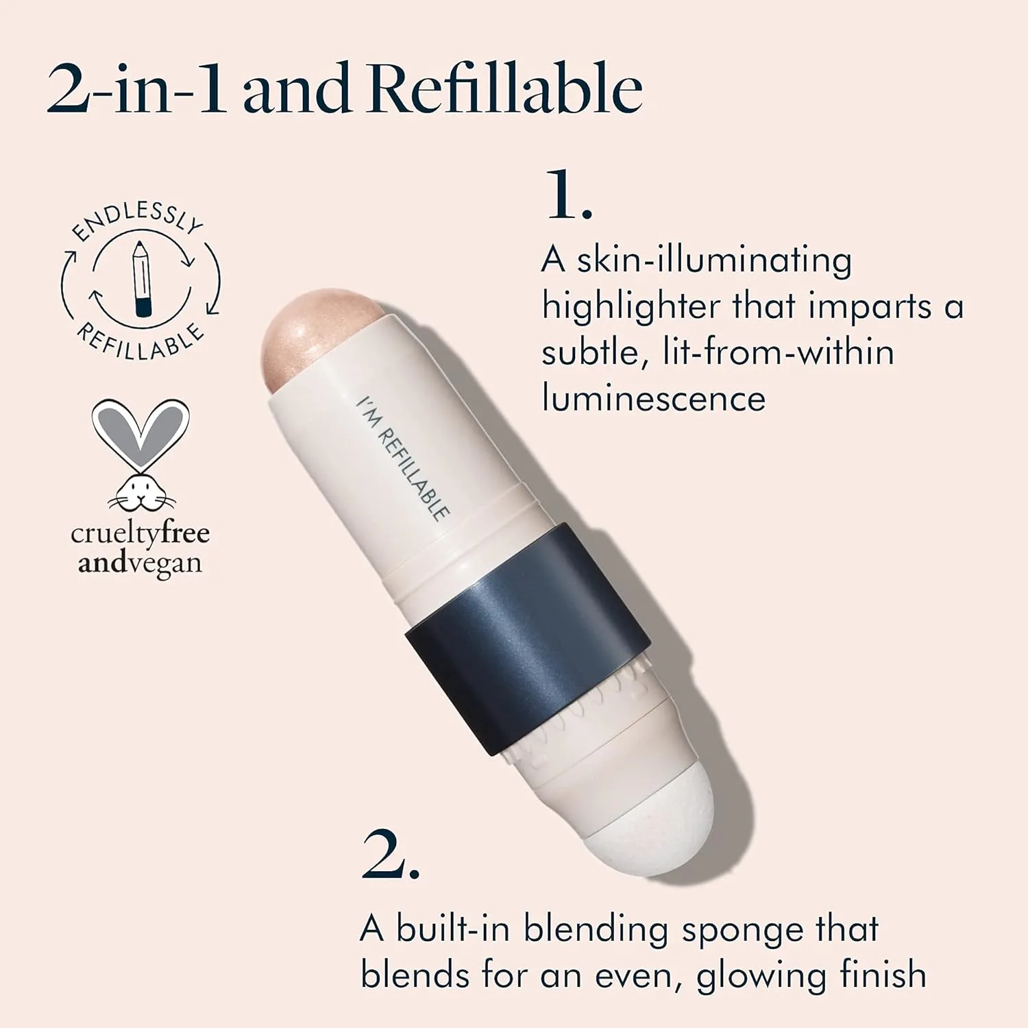 trestique Highlight Stick, Illuminator Makeup For Face, Highlighter Makeup Stick, Face Highlighter Bronzer - Refillable