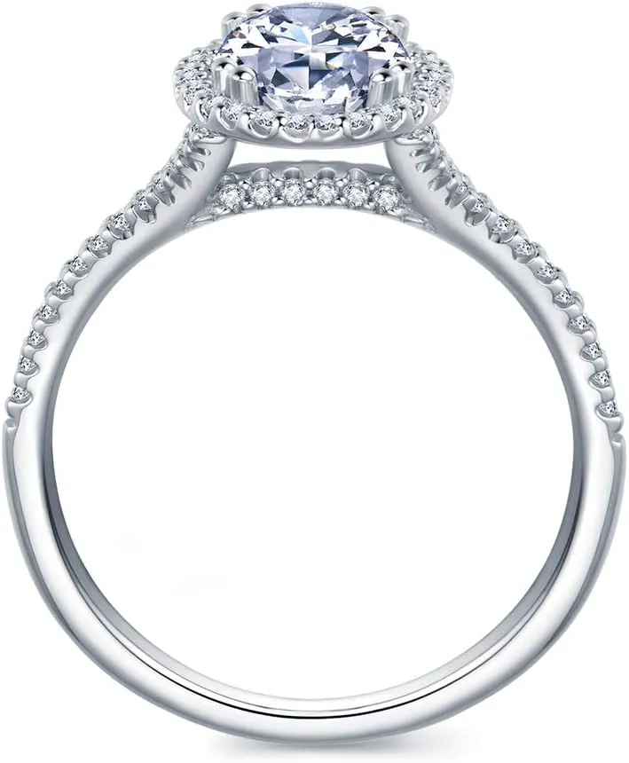 True D Color VVS 1.5 Carat Oval Moissanite Engagement Ring Silver Moissanite Rings for Women