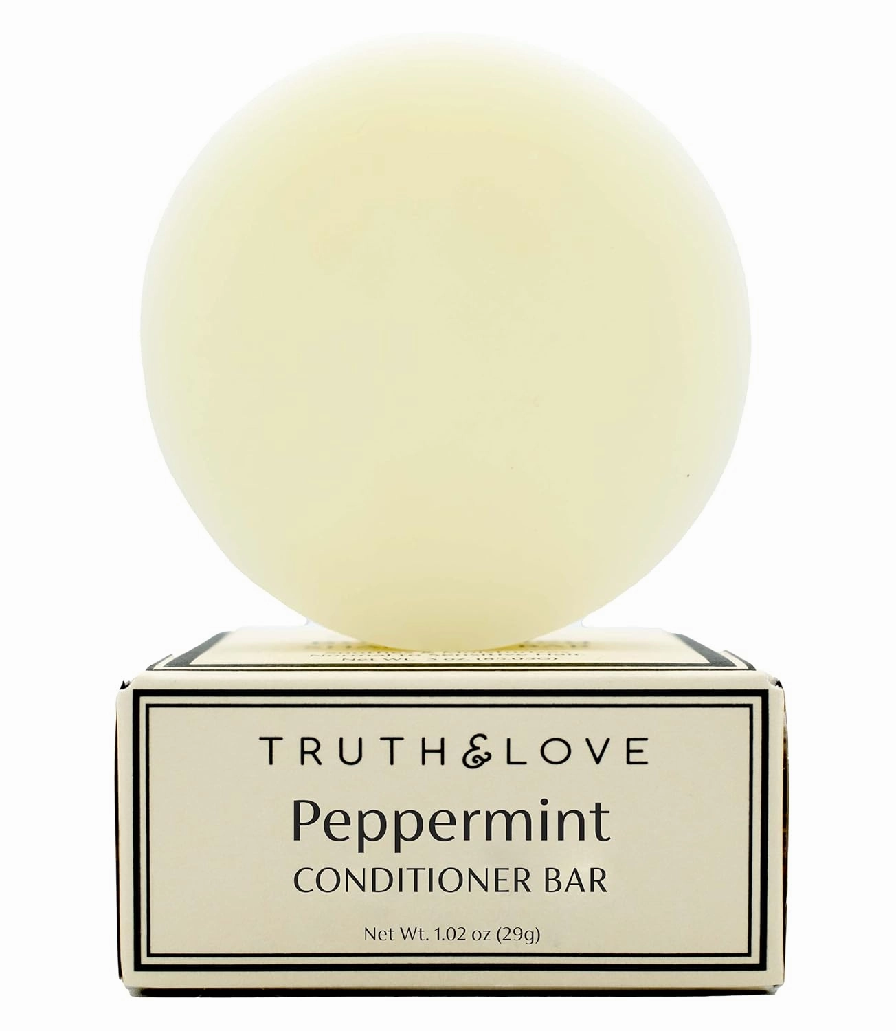 Truth & Love Beauty Peppermint Hydrating and Moisturizing Conditioning Bar - Sustainable, Plastic Free, Eco-Friendly, Cruelty Free, Organic Natural Ingredients, Zero Waste. 1.02oz.