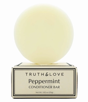Truth & Love Beauty Peppermint Hydrating and Moisturizing Conditioning Bar - Sustainable, Plastic Free, Eco-Friendly, Cruelty Free, Organic Natural Ingredients, Zero Waste. 1.02oz.