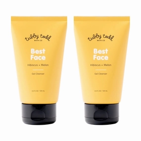 TUBBY TODD Best Kids Face Wash 2pk – Gel-to-Foam Facial Cleanser – Clarifies & Brightens – With Willow Bark & Hibiscus Enzyme – Natural Ingredients – Oil-Free Skincare For Kids – 4 fl oz