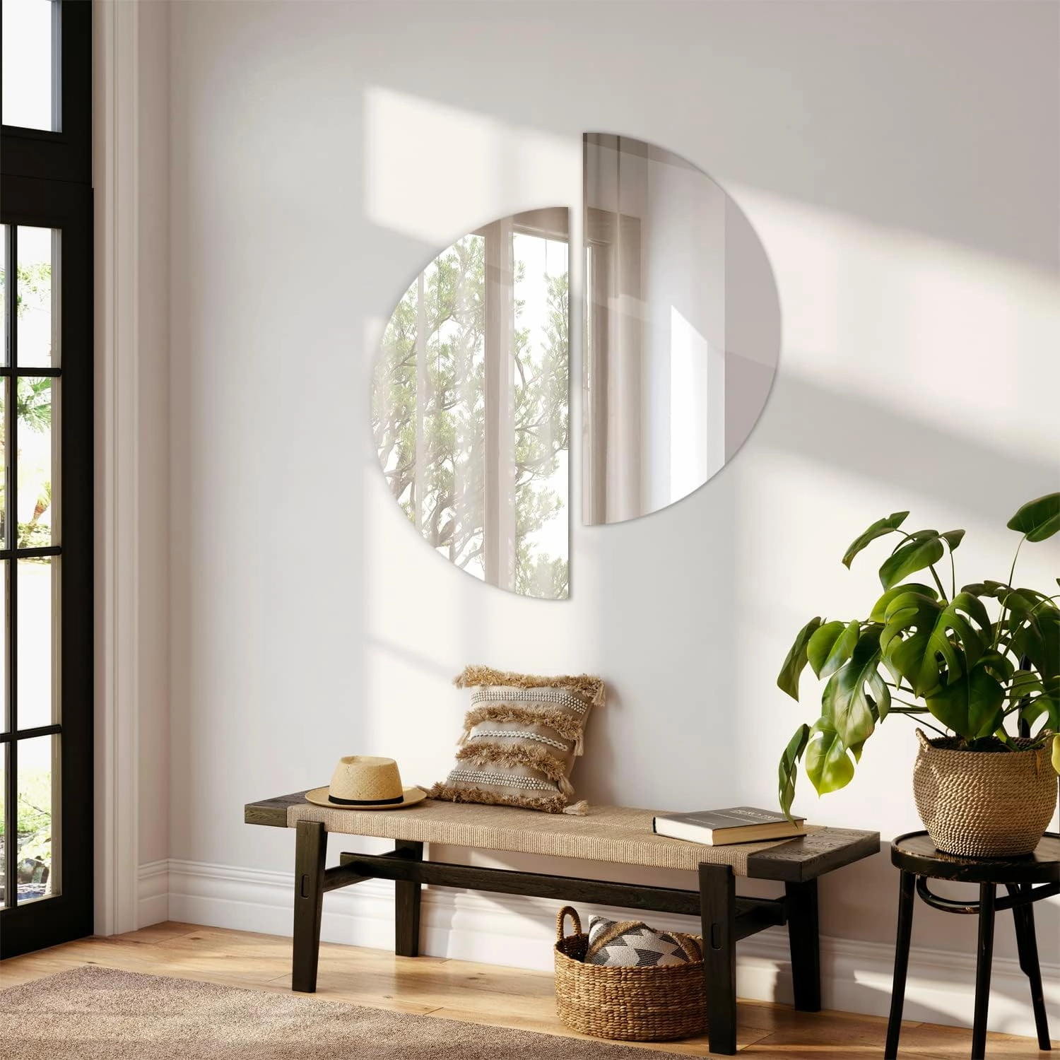 Tulup Semi-Circular Mirror for Makeup Makeup Makeup Bathroom 31.5 inch / 80 cm