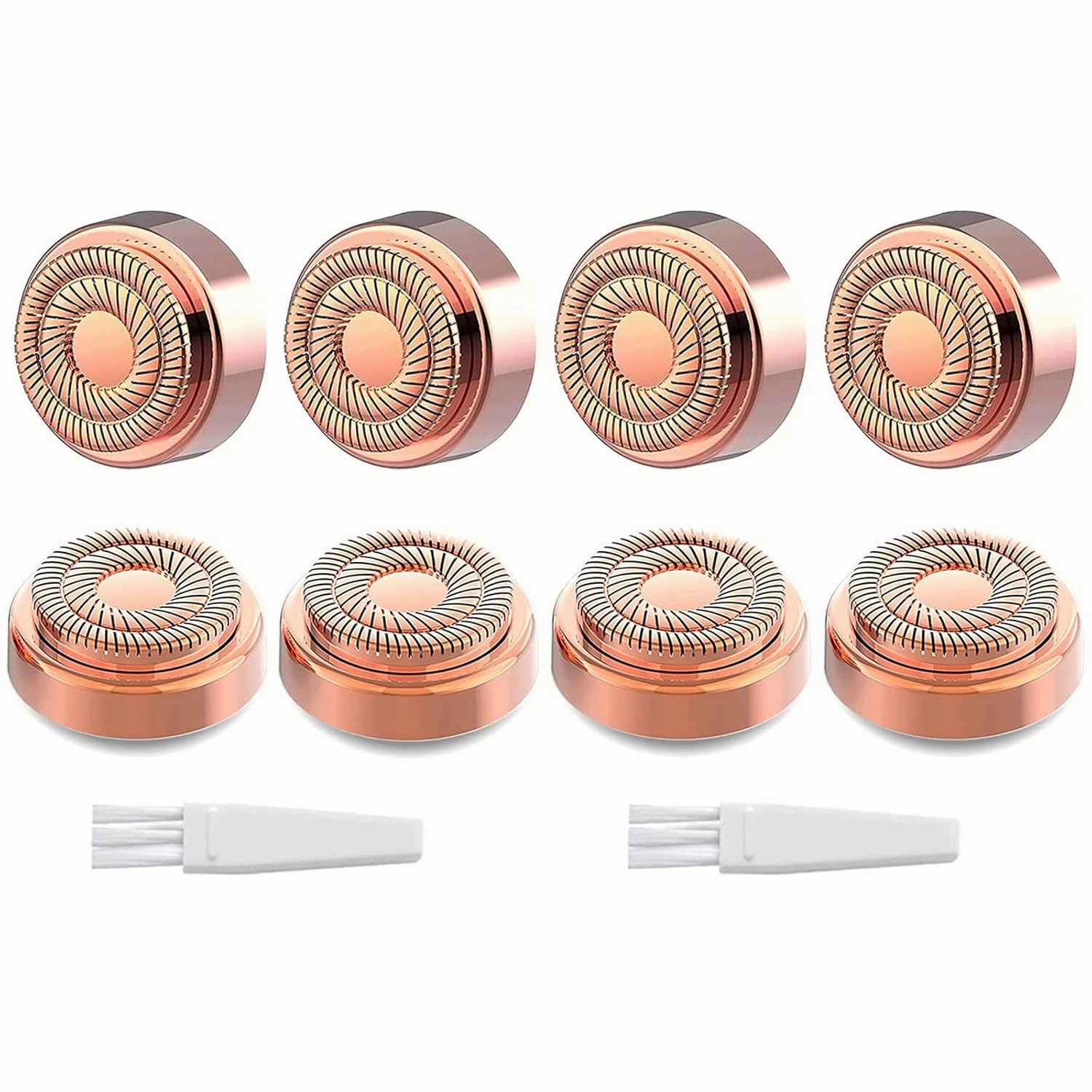 tuokiy Generation 2 Replacement Head for Flawelss Facial Hair Remover, Double Halo Gen 2 Replacement Blades,18K Rose Gold Plated Blades,8 Count