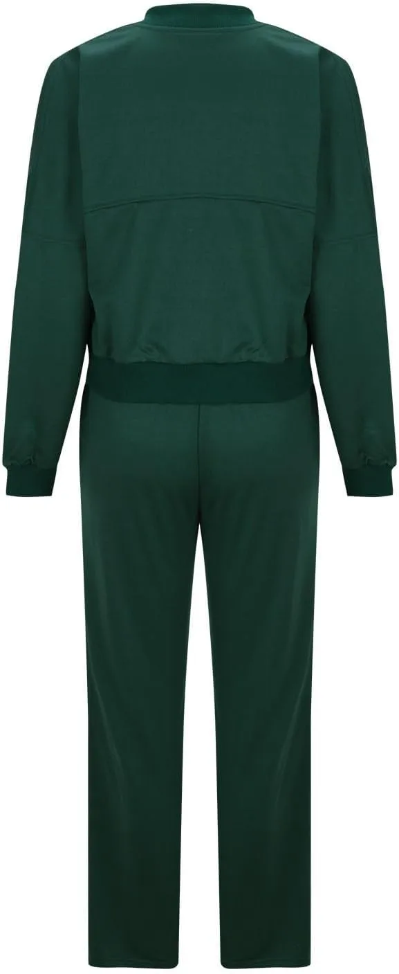 Two Piece Sets for Women Going Out Solid Zipper Sweatsuits Casual Straight Leg Pants Set 2 Piece Travel Outfits