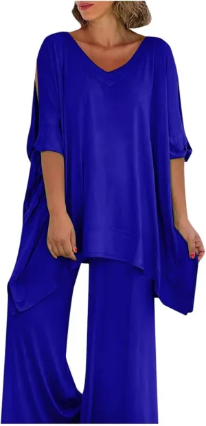 Two Piece Sets for Women Summer Cotton Linen Casual Matching Set Short Sleeve T Shirts and Pants with Pockets