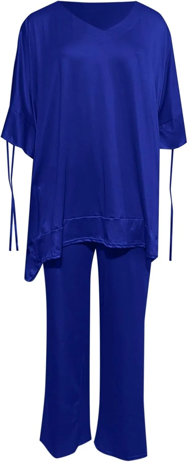 Two Piece Sets for Women Summer Cotton Linen Casual Matching Set Short Sleeve T Shirts and Pants with Pockets