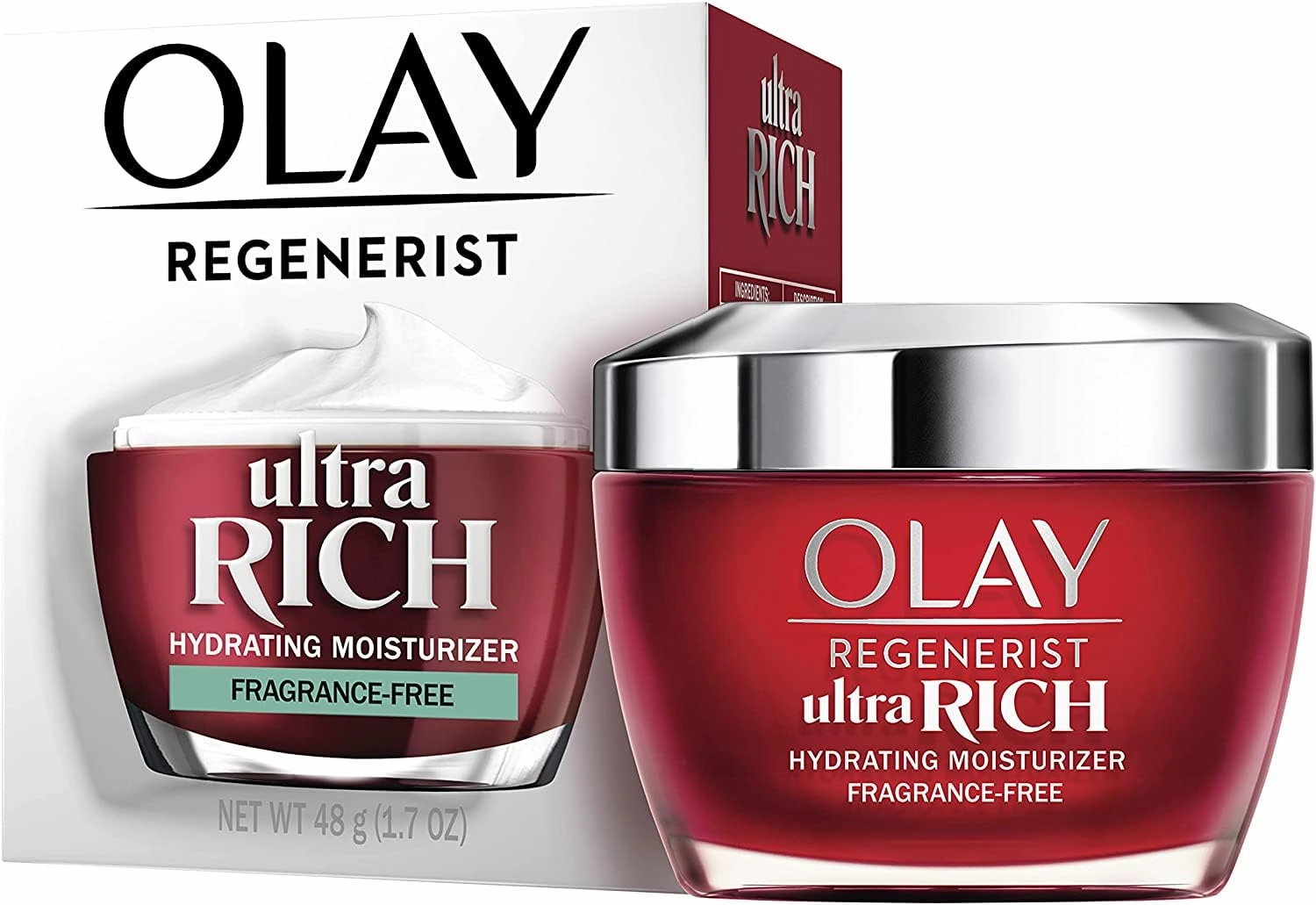 Ultra Rich ΟΙay Hydrating Moisturizer Face Cream FRAGRANCE FREE - 1.7oz (PACK OF 2)