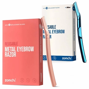 Upgrade Metallic Blue Finish Eyebrow Razor with Rose Gold Eyebrow Razor