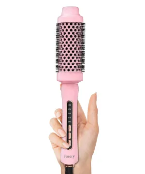Upgraded Farery Thermal Brush, Non-Blowing Heated Round Brush, 1 3/4 Inch Hot Curling Brush with Adjustable Temp, Easier & Faster & Smoother, Dual Voltage for Travel, Longer Lasting Bristles