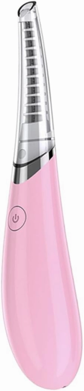 USB Electric Eyelash Curler with Dual Temperature Design Heated Eyelash Perm Device for Quick Curling Seconds Painless Beauty Tool with Curved Brush Head Pink