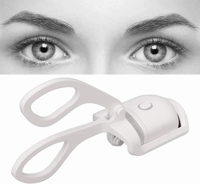 USB Rechargeable Eyelash Curler - Heated Eyelash Curling Tool, Heated Eyelash Styler,with Mini Temperature Control for Travel-Friendly Lash Styling (White)