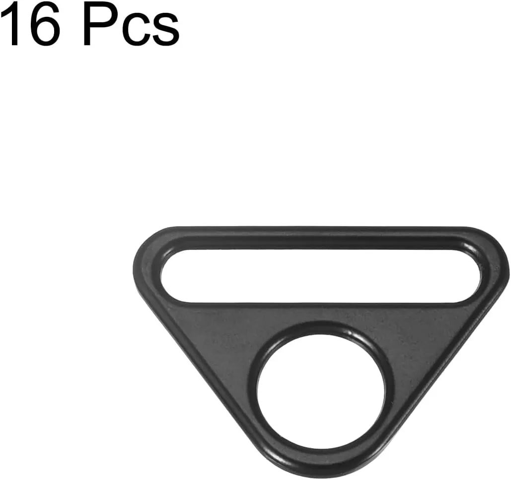 uxcell Triangle Buckle Adjuster, Triangle D Rings Adjuster Triangle with bar Swivel Clip for Bag Strap