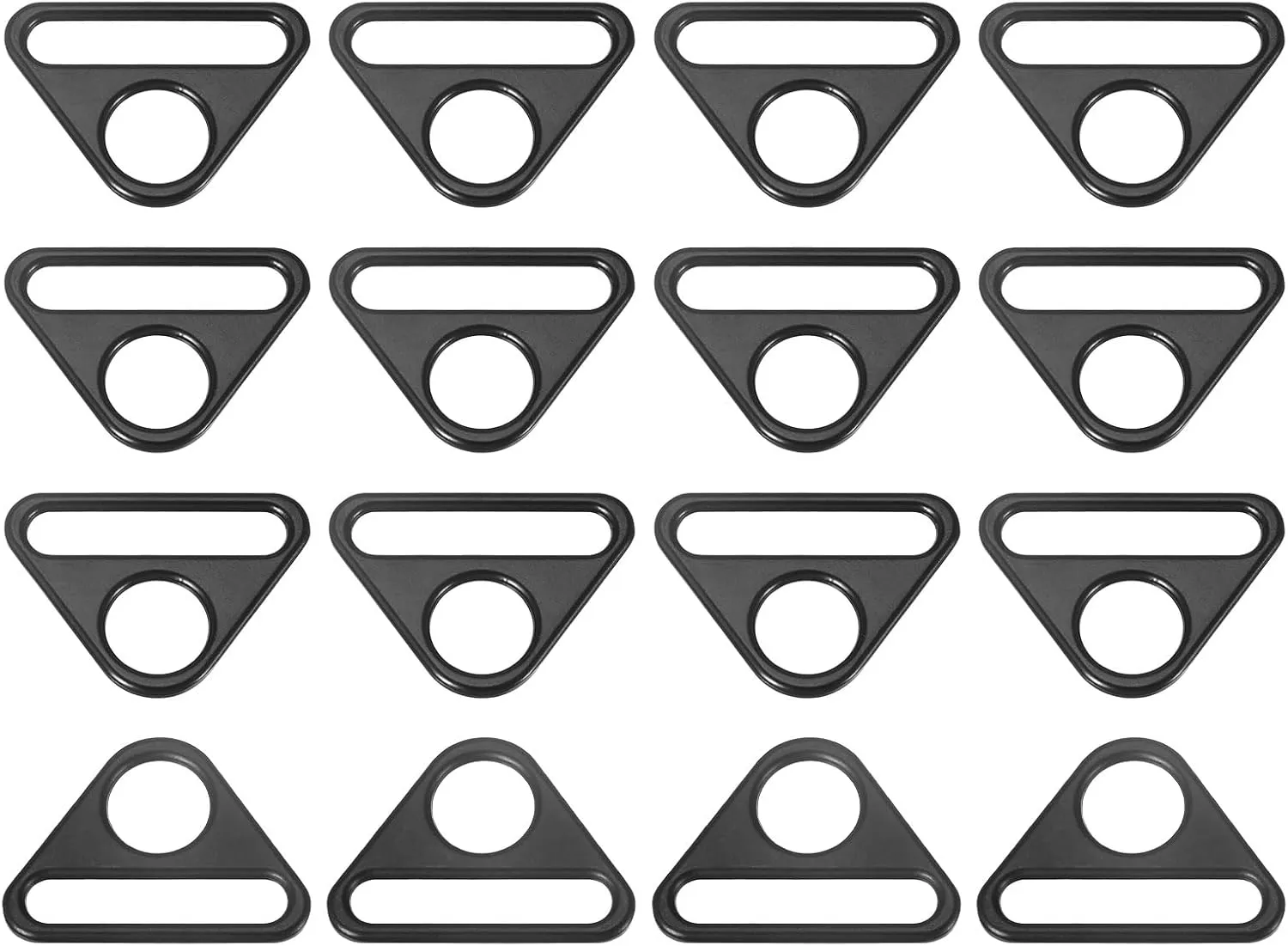 uxcell Triangle Buckle Adjuster, Triangle D Rings Adjuster Triangle with bar Swivel Clip for Bag Strap