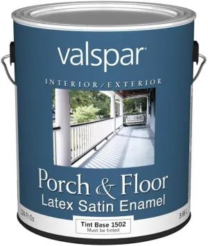 Valspar 1502 Tint Base Concrete & Masonry Interior and Exterior Latex Porch and Floor Enamel, Satin, 1 Gallon